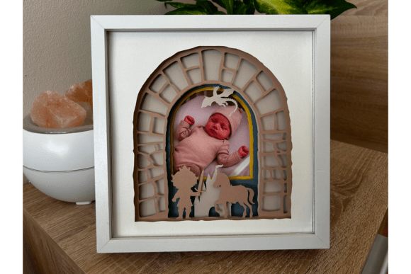 3D Baby Shadow Box Photo Frame - SVG