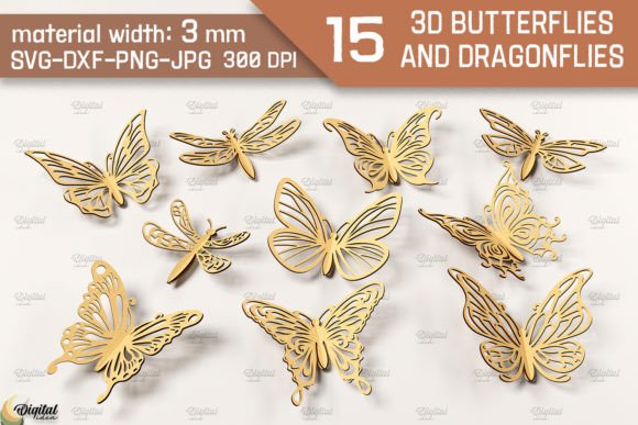 3D Butterflies and Dragonflies Bundle: Laser Cutting and Ornaments Review