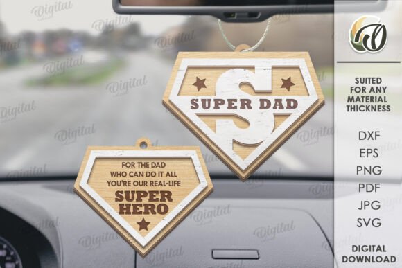 3D Father s Day Car Charm Laser Cutting Review