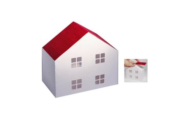 3D House Shaped Paper Favour Box SVG