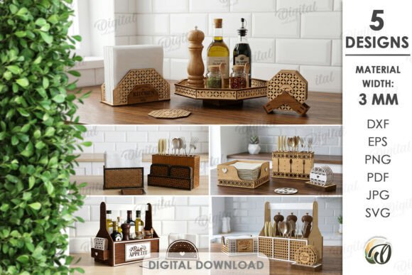 3D Kitchen Organizer Sets Bundle Laser