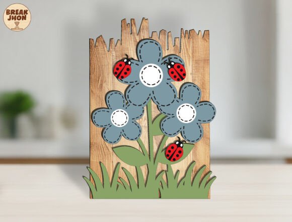 3D Layered Flower Garden Sign SVG for Laser Cutting and Spring Amp Projects