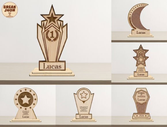3D Layered Trophy Laser Cut SVG Bundle for Other Celebrations