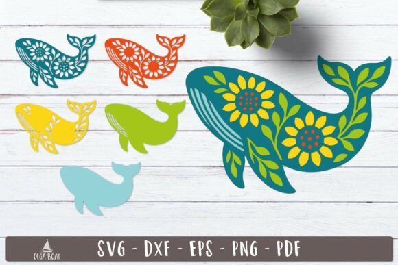 3d Sunflower Whale Layered SVG Design Review