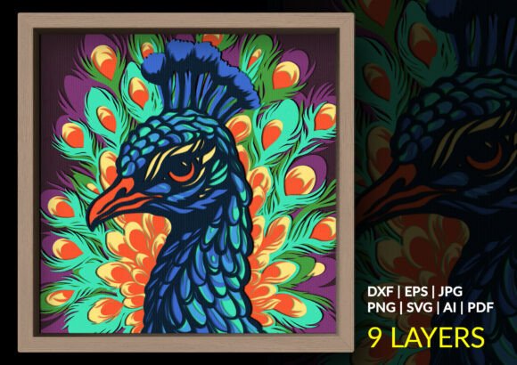 Beautiful Peacock 3D Shadow Box SVG Review