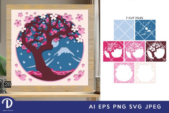 Cherry Blossom 3D Shadow Box Paper Cut: A 3D SVG Review for Shadow Boxes