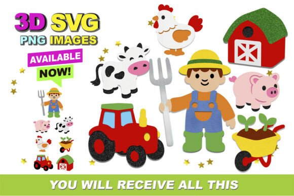 Cute Farm 3D SVG and Clipart Review