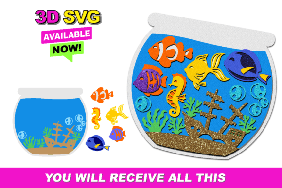 Fishbowl Elements 3D SVG for Modern Brand Identity