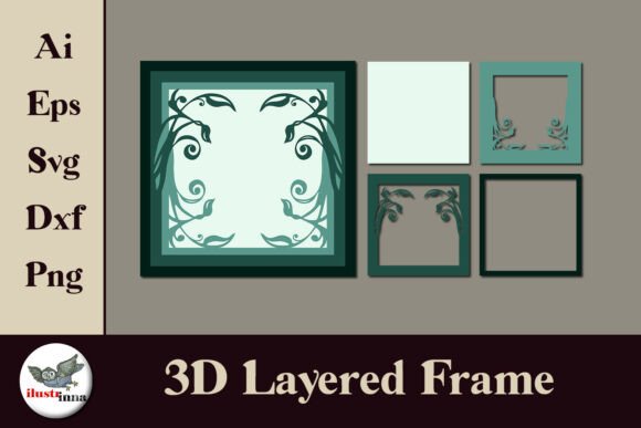 Floral 3D Layered Frame SVG for Ornaments and Decor