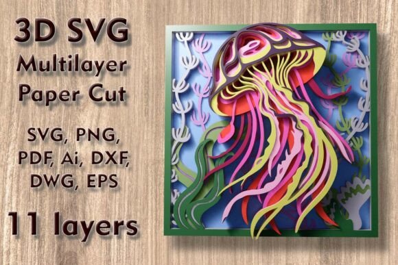 Jellyfish 3D SVG Multilayer Paper Cut Review