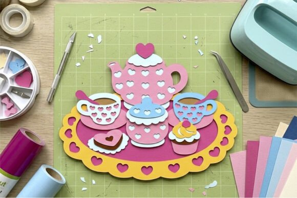 Rag Doll and Tea Party 3D SVG for Birthdays