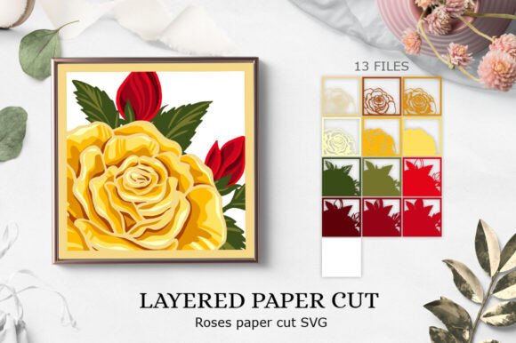 Rose SVG Paper Cut Rose 3D Layer Paper Freebies Review